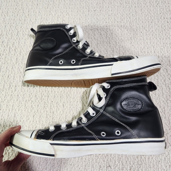 Vintage Starter \'JACK\' Blackout Leather Men\'s Sz 10 Retro High Top Shoes Sneaker main image 6